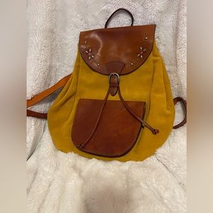 Leather Suede Backpack
